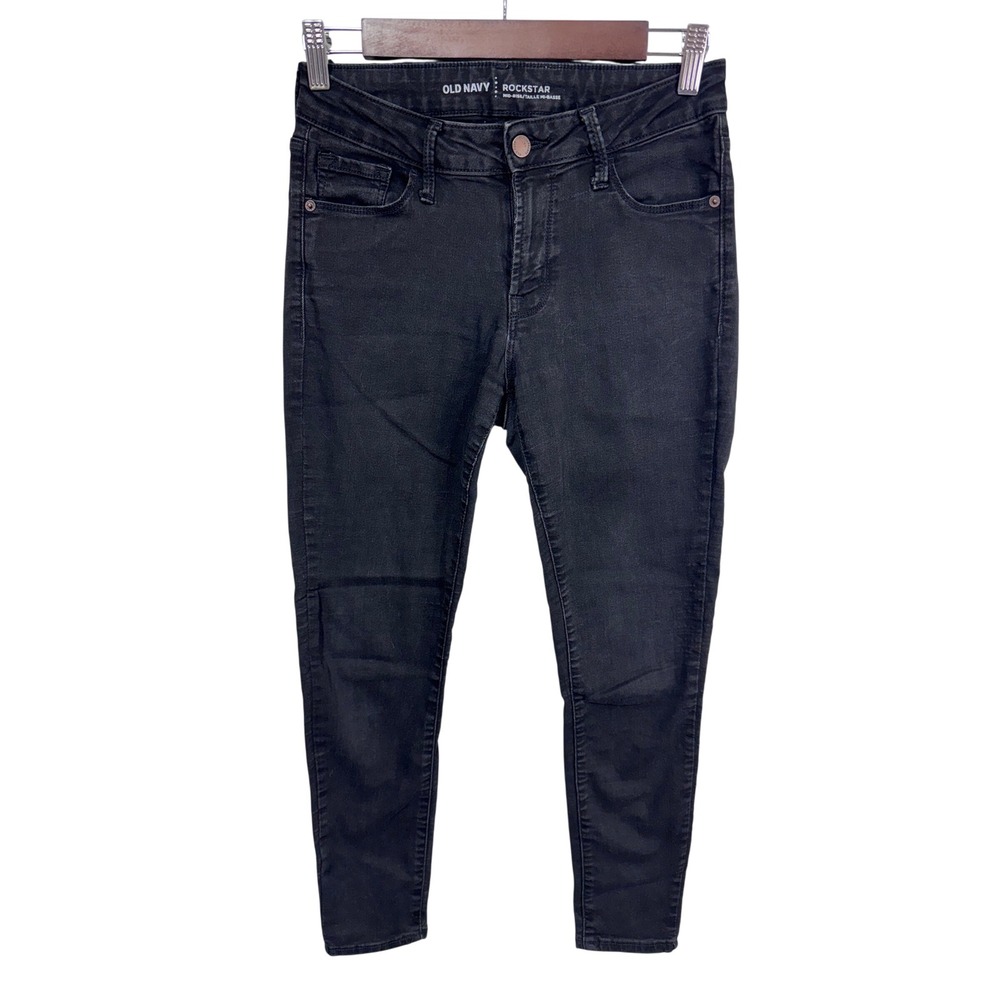 Old Navy 4 Short‎ Black Rockstar Jeans Women's Mid-Rise Skinny